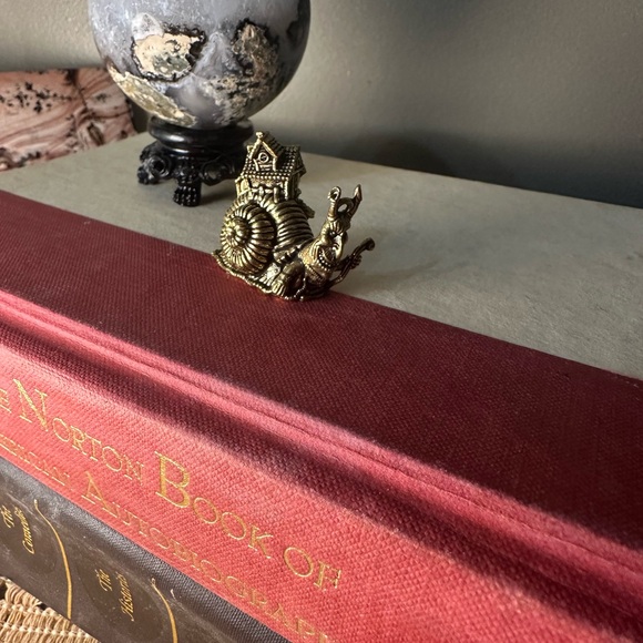 Brass Snail with House and Creature Miniature Figurine Statue - Picture 10 of 10